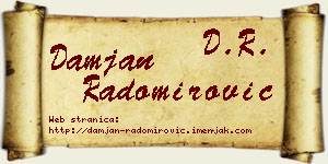 Damjan Radomirović vizit kartica